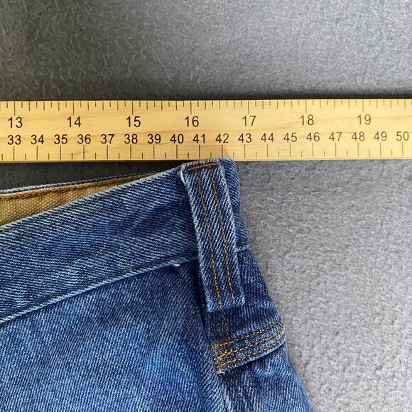 Duluth Trading Jeans Men's 33X24 Blue Denim Grunge Flannel Lined Workwear - Picture 11 of 16